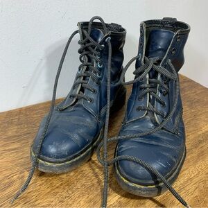 Stylish Blue Lace-Up Women's Boots